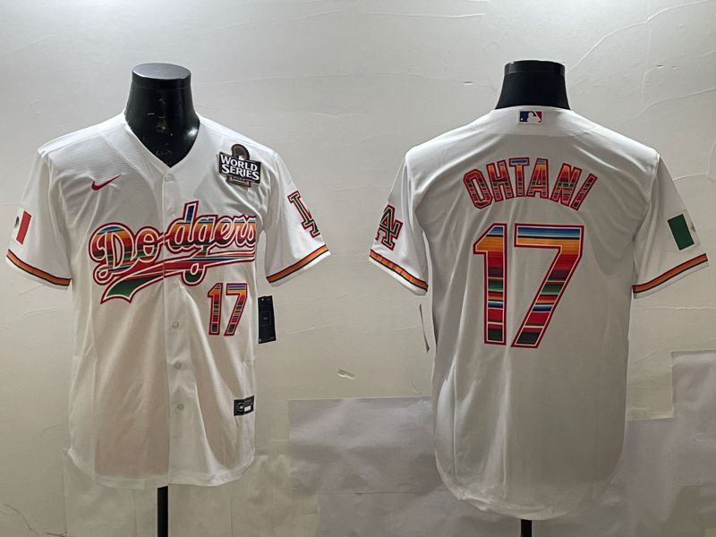 Men Los Angeles Dodgers #17 Ohtani White Game 2025 Nike MLB Jersey style 2263->los angeles dodgers->MLB Jersey